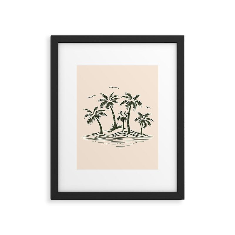 Vintage tropical palm tree beach island art Framed Art Print Gallery Image 6