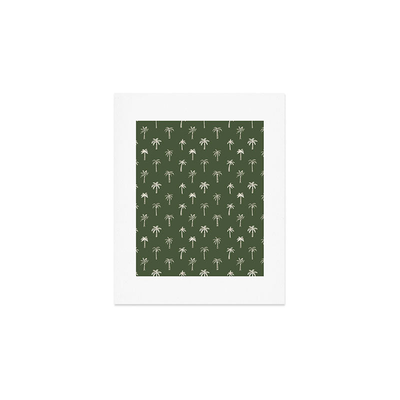 Vintage tropical palm tree beach pattern Art Print Gallery Image 1