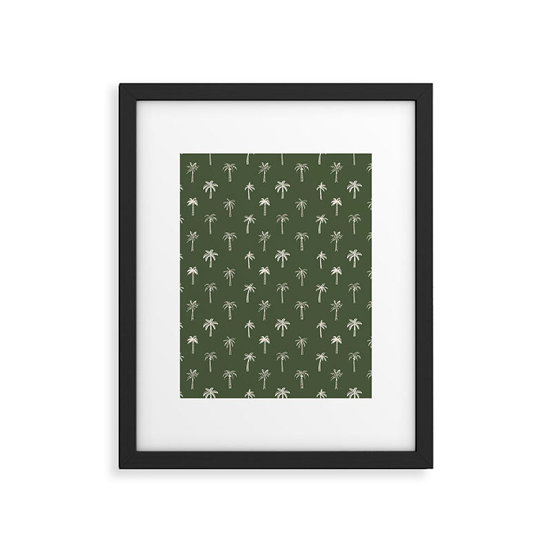 Vintage tropical palm tree beach pattern Framed Art Print Gallery Image 6