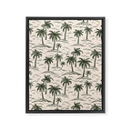 Vintage tropical palm tree island pattern Framed Canvas Print Gallery Image 8