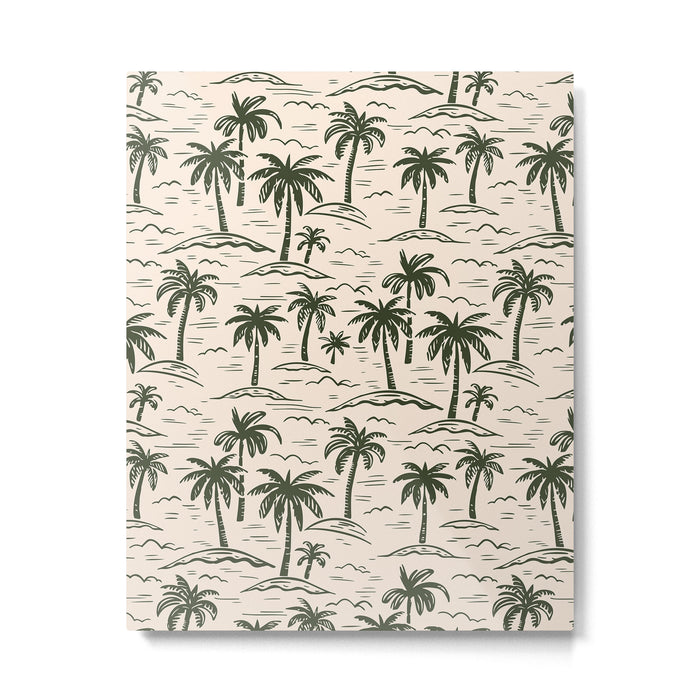 Vintage tropical palm tree island pattern Metal Print Gallery Image 1