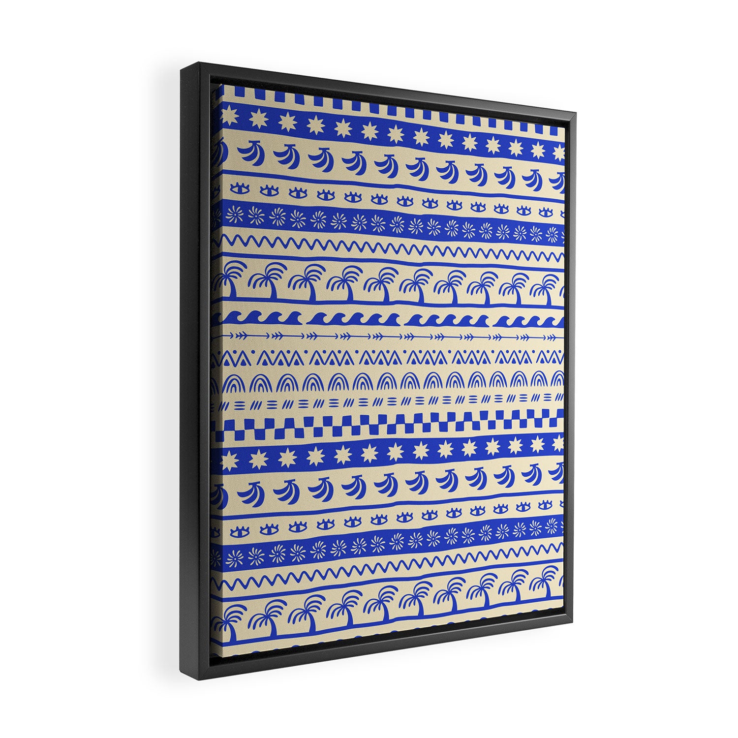 Vintage tropical summer nature art pattern Framed Canvas Print Gallery Image 2