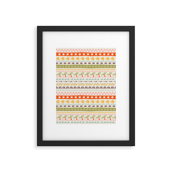 Vintage tropical summer nature art pattern Framed Art Print Gallery Image 1