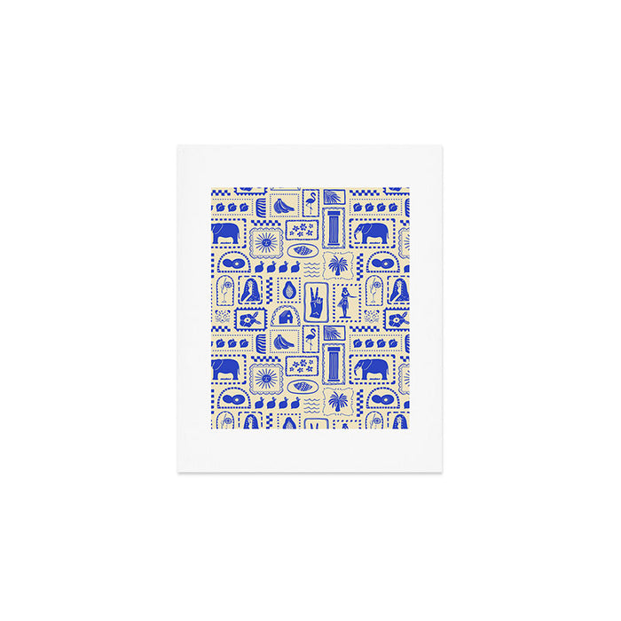 Vintage tropical summer patchwork art pattern Art Print Gallery Image 1