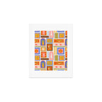 Vintage tropical summer patchwork tapestry pattern Art Print Gallery Image 1