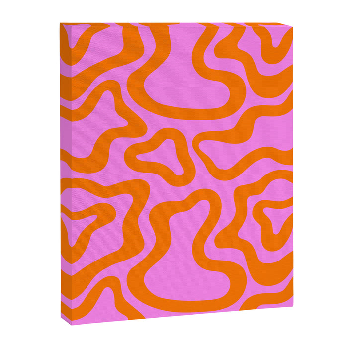 Wavy retro pink psychedelic pattern Canvas Print Gallery Image 1