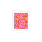 Wavy retro pink psychedelic pattern Art Print Gallery Image 1