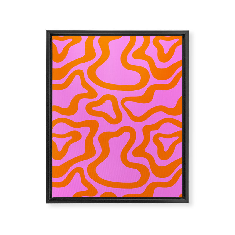Wavy retro pink psychedelic pattern Framed Canvas Print Gallery Image 8