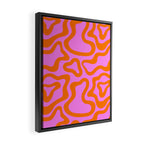 Wavy retro pink psychedelic pattern Framed Canvas Print Gallery Image 2