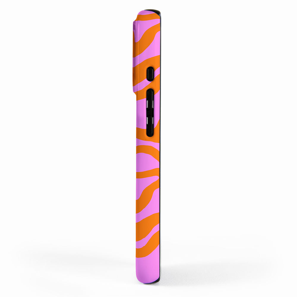 Wavy retro pink psychedelic pattern iPhone Case Gallery Image 2