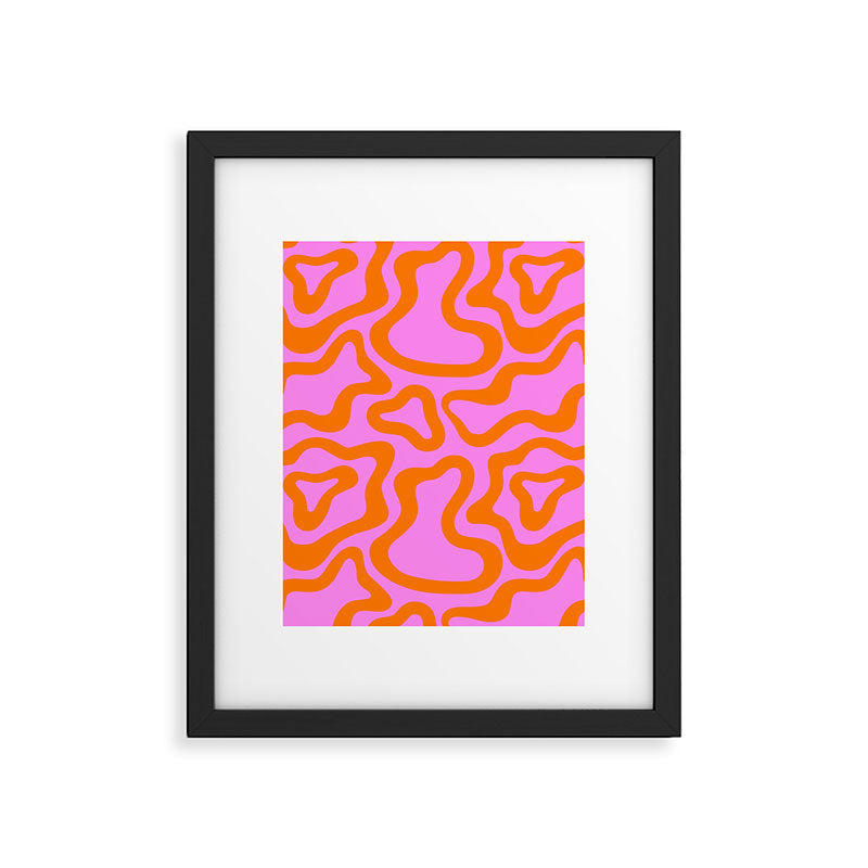Wavy retro pink psychedelic pattern Framed Art Print Gallery Image 6