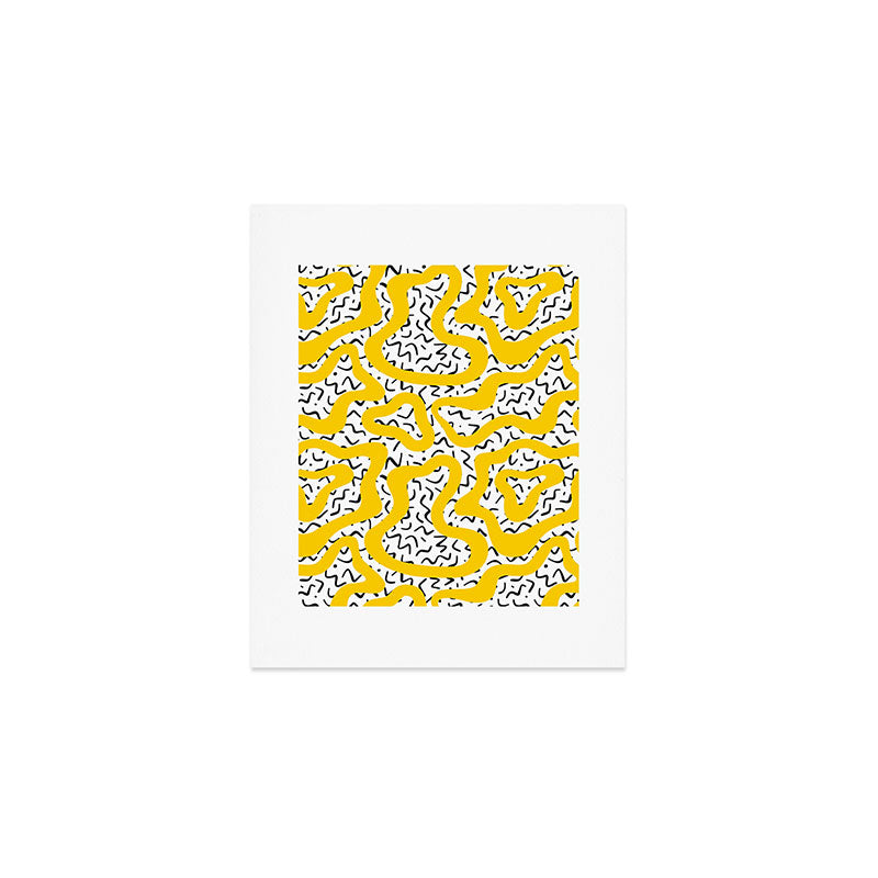 Wavy retro psychedelic pattern Art Print Gallery Image 1