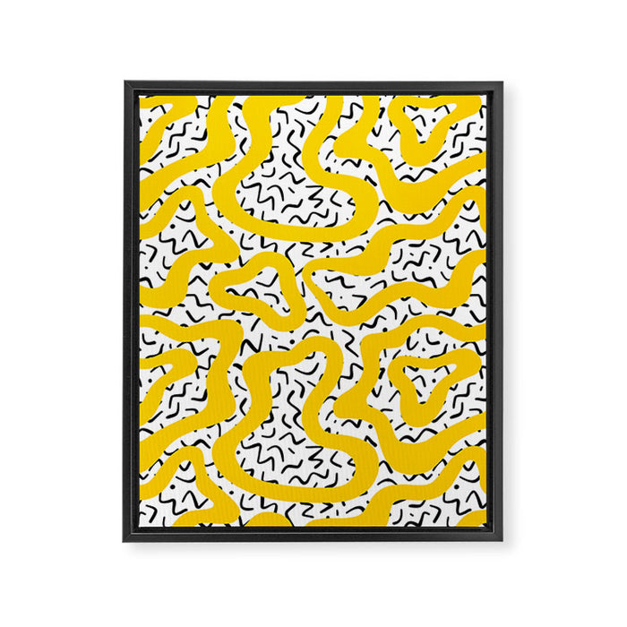 Wavy retro psychedelic pattern Framed Canvas Print Gallery Image 1