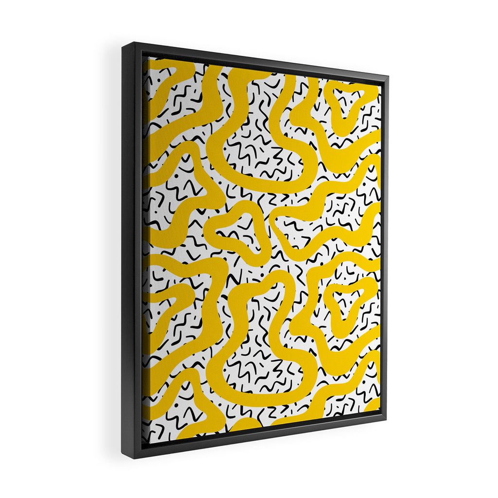 Wavy retro psychedelic pattern Framed Canvas Print Gallery Image 2