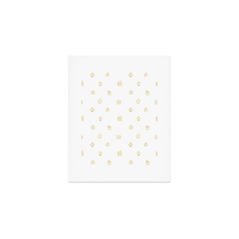 Winter christmas gingerbread house doodle pattern Art Print Gallery Image 1