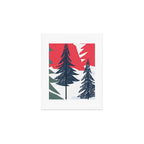 Winter christmas pine tree forest art Art Print Gallery Image 1