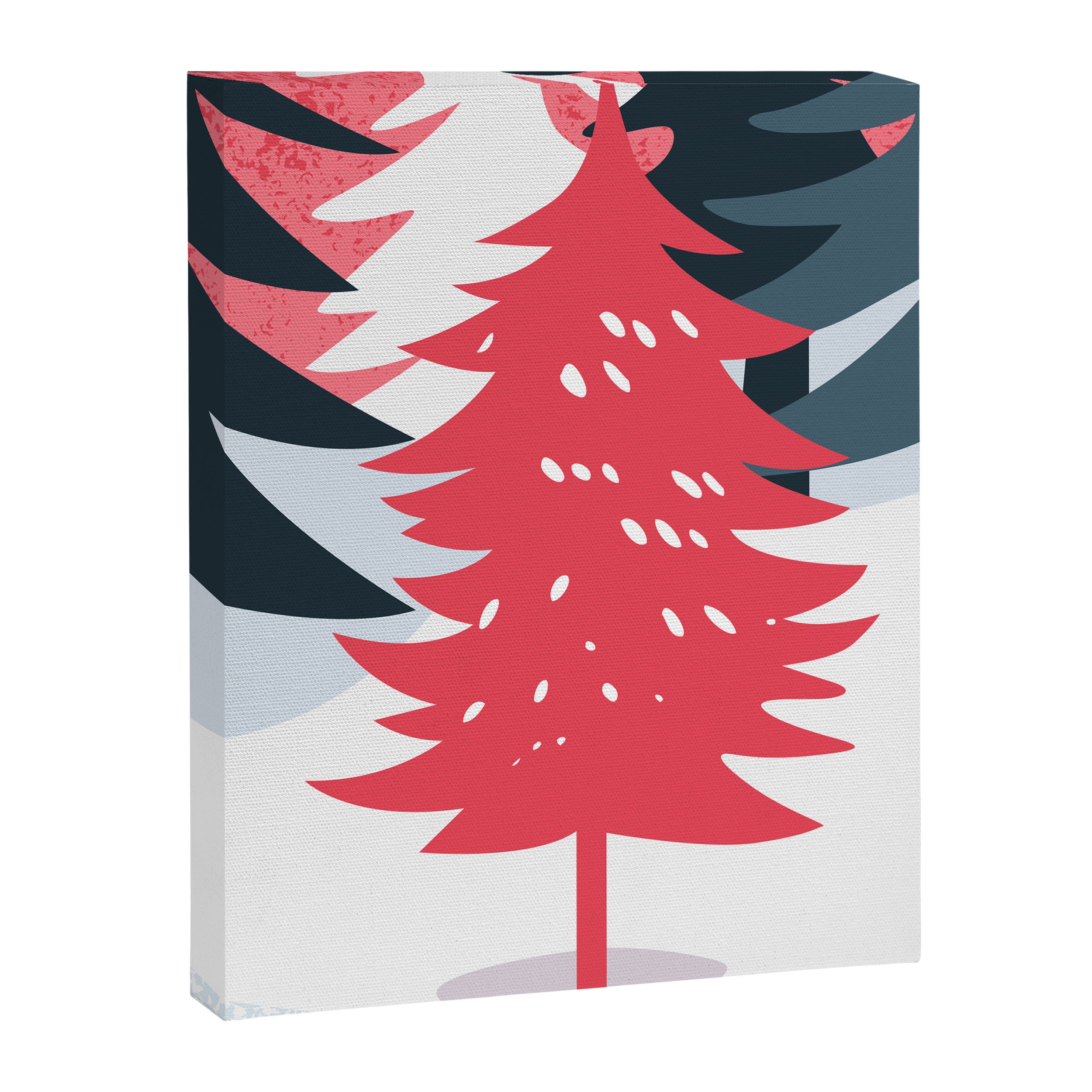 Winter christmas pine tree forest art Canvas Print Gallery Image 6