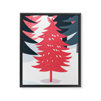 Winter christmas pine tree forest art Framed Canvas Print Gallery Image 6
