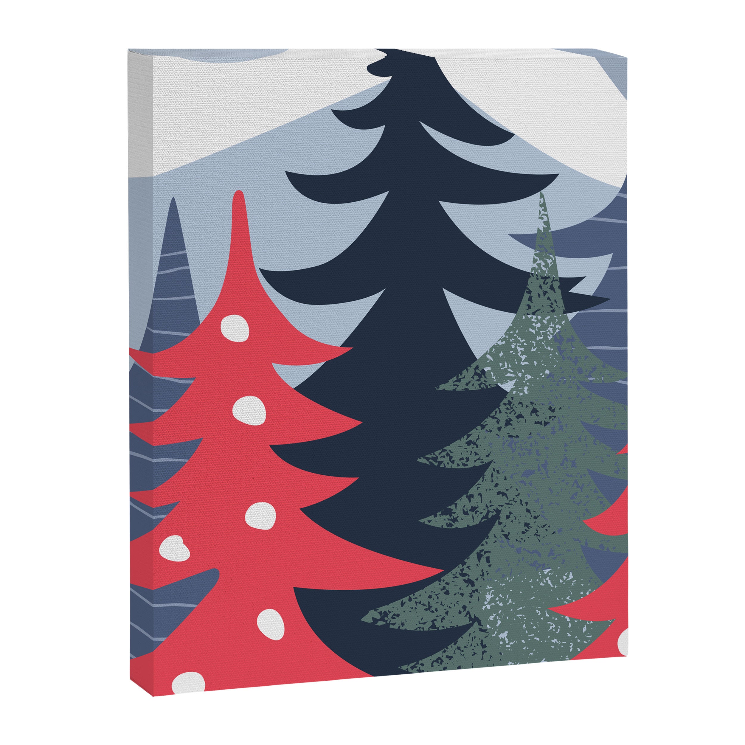 Winter christmas pine tree forest art Canvas Print Gallery Image 6