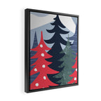 Winter christmas pine tree forest art Framed Canvas Print Gallery Image 2