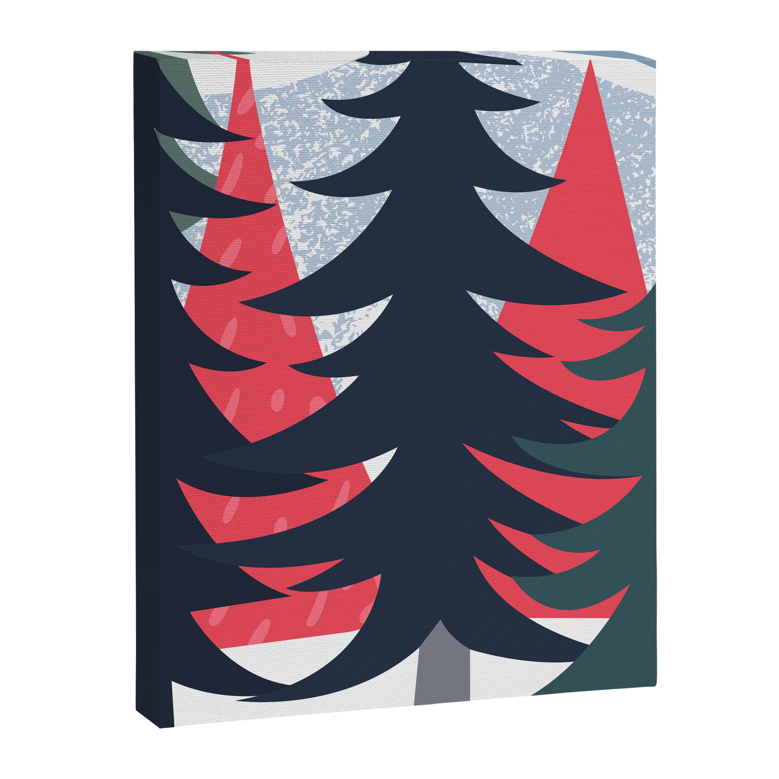 Winter christmas pine tree forest art Canvas Print Gallery Image 6
