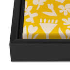 Yellow abstract flower art pattern Framed Canvas Print Gallery Image 3