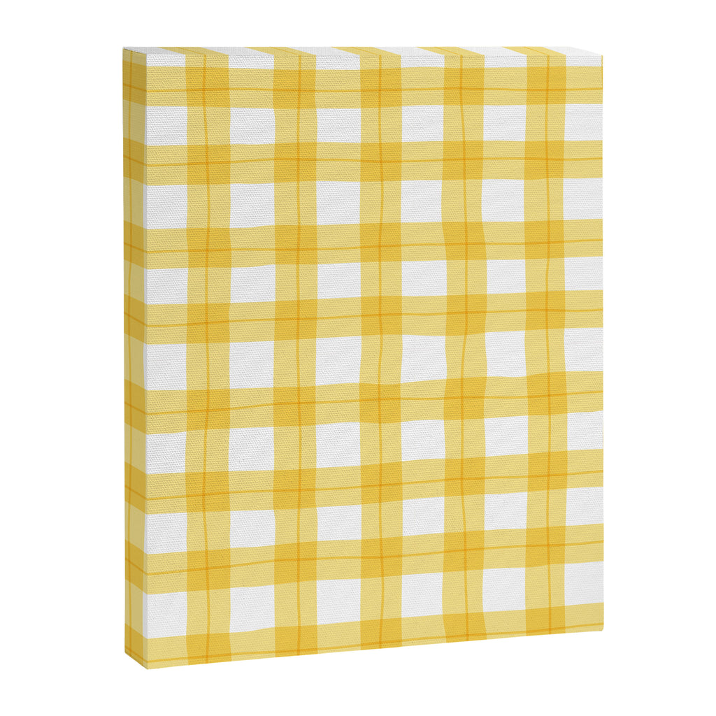 Yellow geometric plaid gingham pattern Canvas Print Gallery Image 8