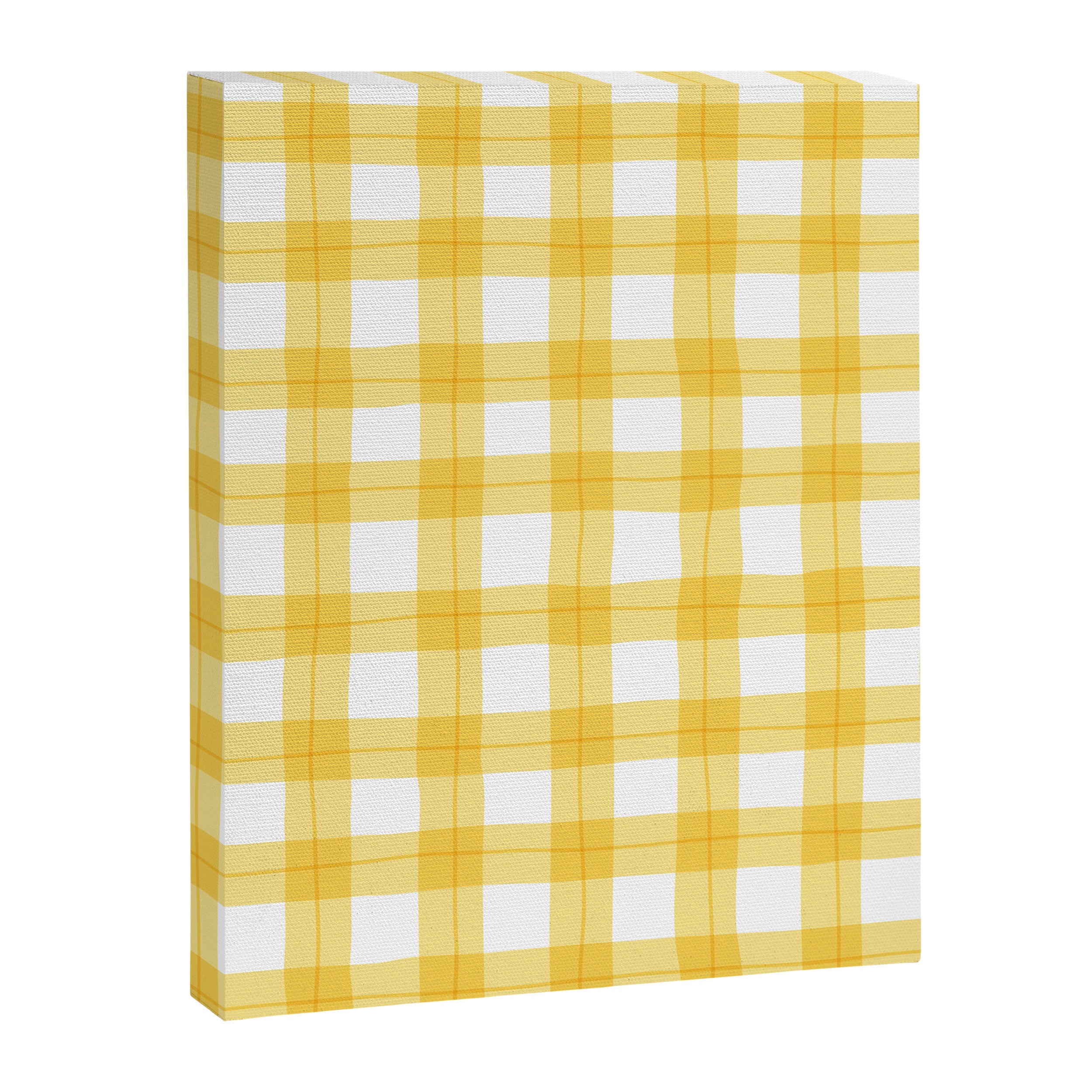 Yellow geometric plaid gingham pattern Canvas Print Gallery Image 8