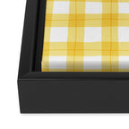 Yellow geometric plaid gingham pattern Framed Canvas Print Gallery Image 3