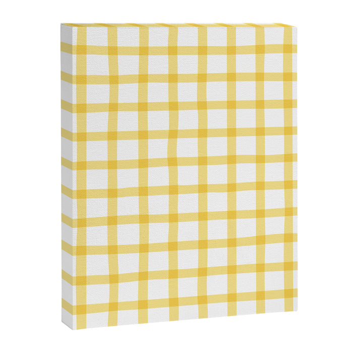 Yellow geometric plaid gingham pattern Canvas Print Gallery Image 1