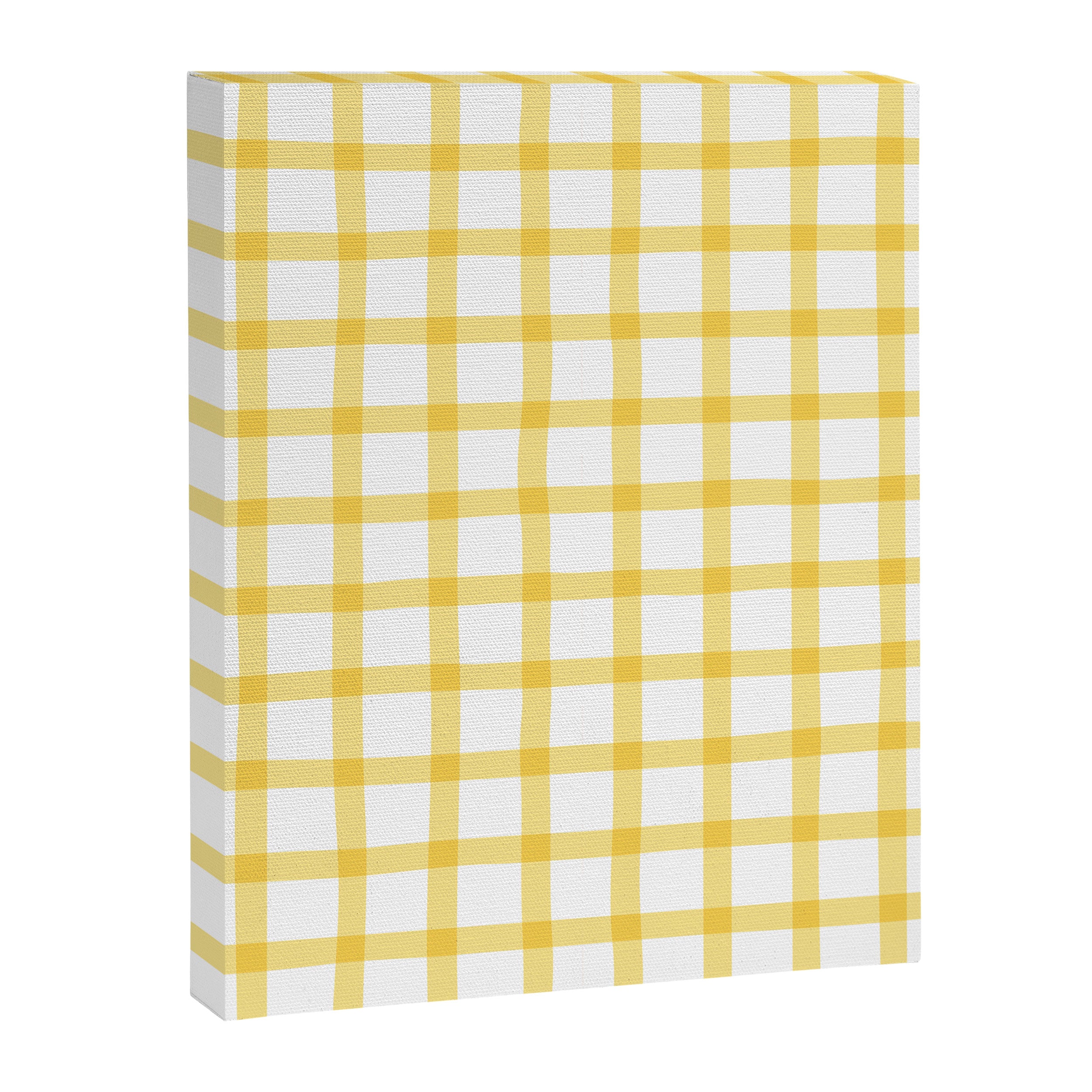 Yellow geometric plaid gingham pattern Canvas Print Gallery Image 8
