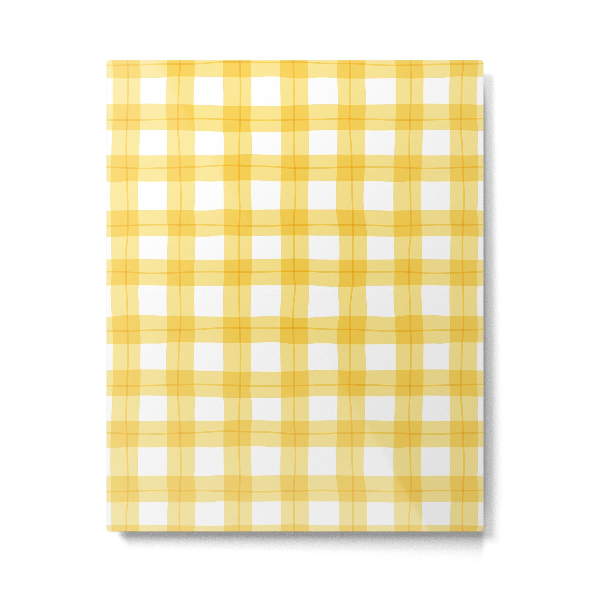 Yellow geometric plaid gingham pattern Metal Print Gallery Image 6