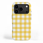Yellow geometric plaid gingham pattern iPhone Case Gallery Image 1