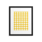 Yellow geometric plaid gingham pattern Framed Art Print Gallery Image 6