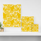 Yellow tropical hibiscus flower art pattern Canvas Print Gallery Image 3