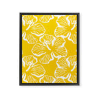 Yellow tropical hibiscus flower art pattern Framed Canvas Print Gallery Image 3