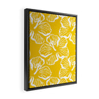 Yellow tropical hibiscus flower art pattern Framed Canvas Print Gallery Image 2