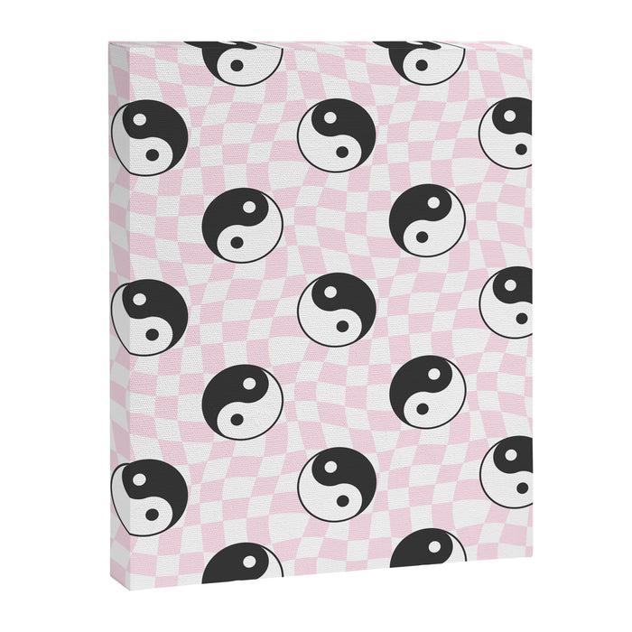 Yin yang checkered pattern Canvas Print Gallery Image 1