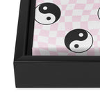 Yin yang checkered pattern Framed Canvas Print Gallery Image 3