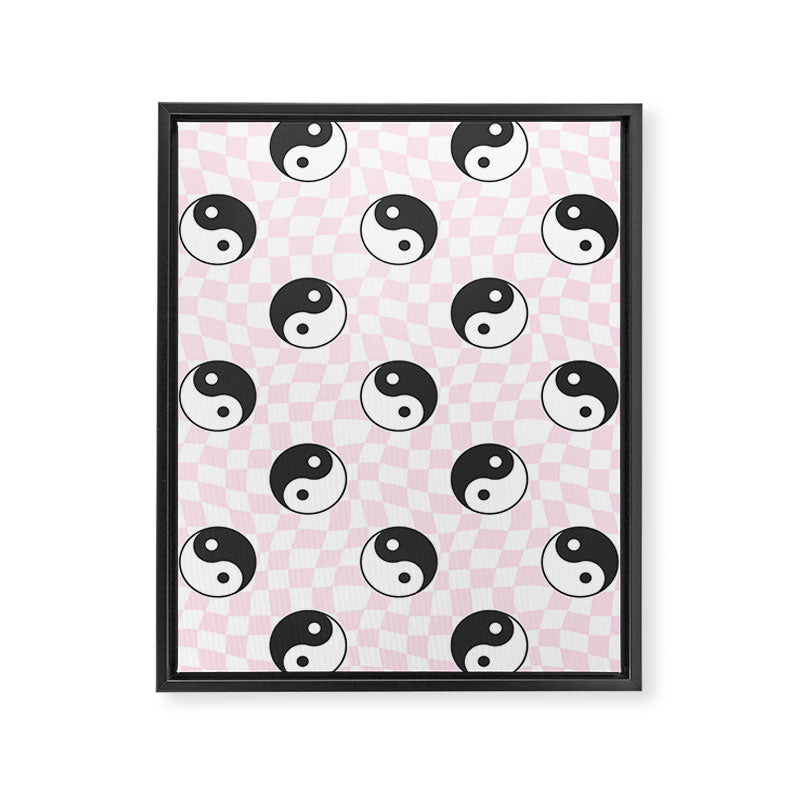 Yin yang checkered pattern Framed Canvas Print Gallery Image 8