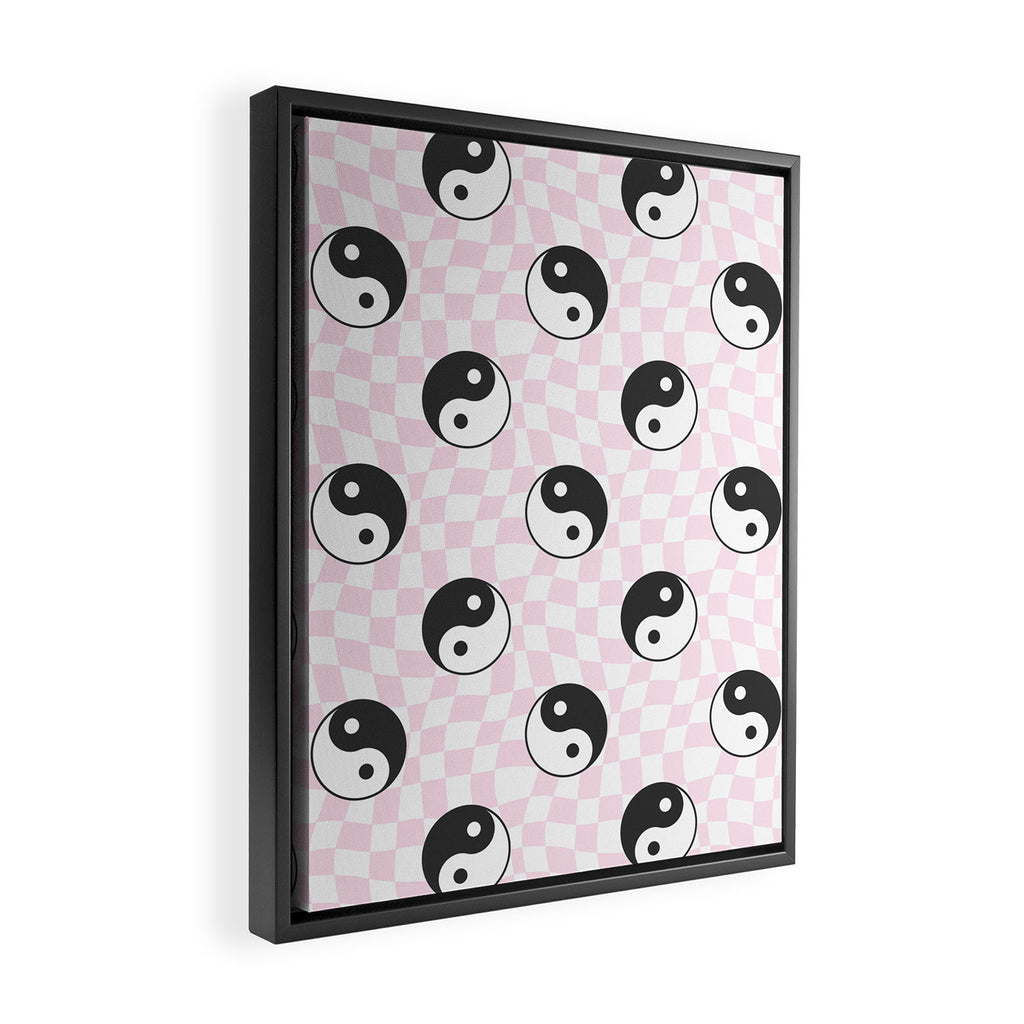 Yin yang checkered pattern Framed Canvas Print Gallery Image 2