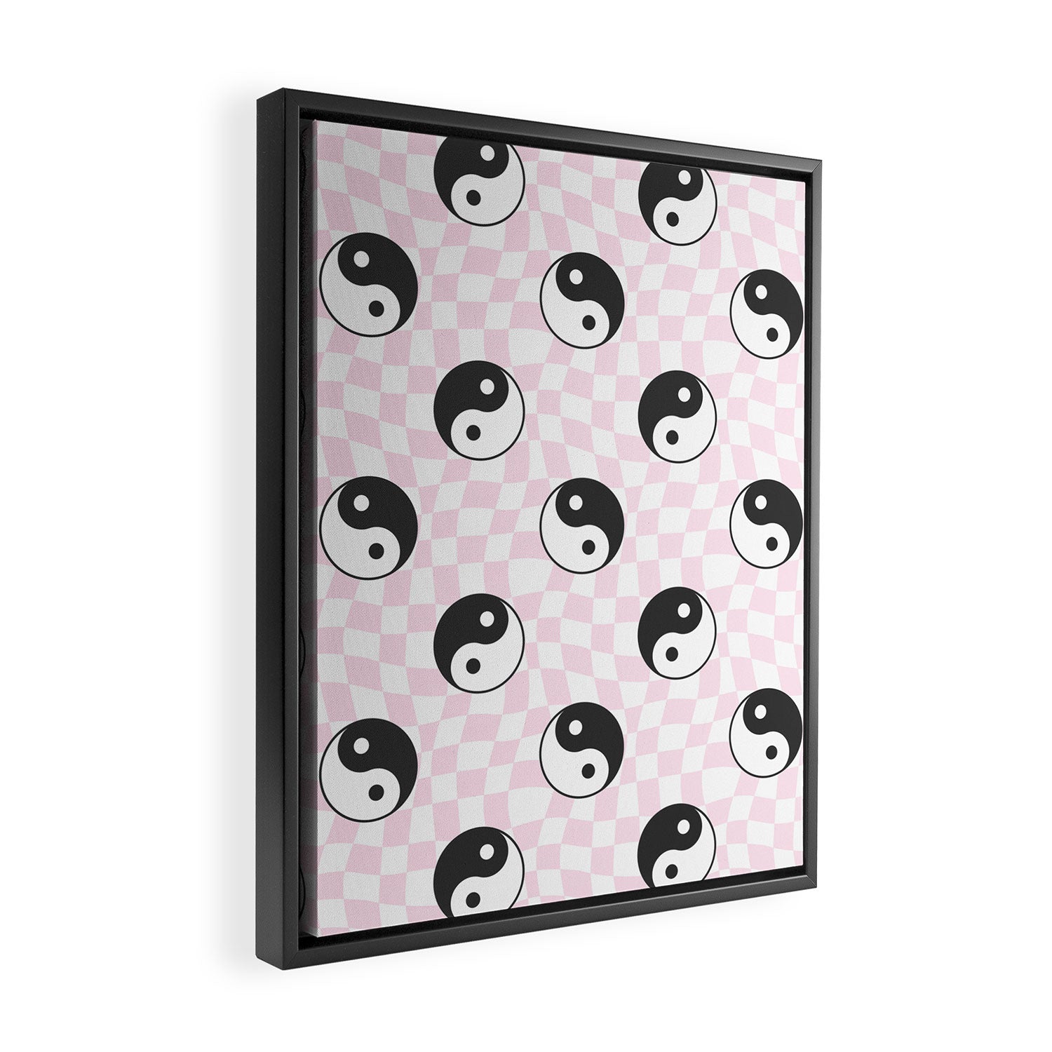 Yin yang checkered pattern Framed Canvas Print Gallery Image 2