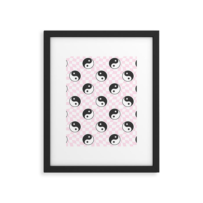 Yin yang checkered pattern Framed Art Print Gallery Image 1