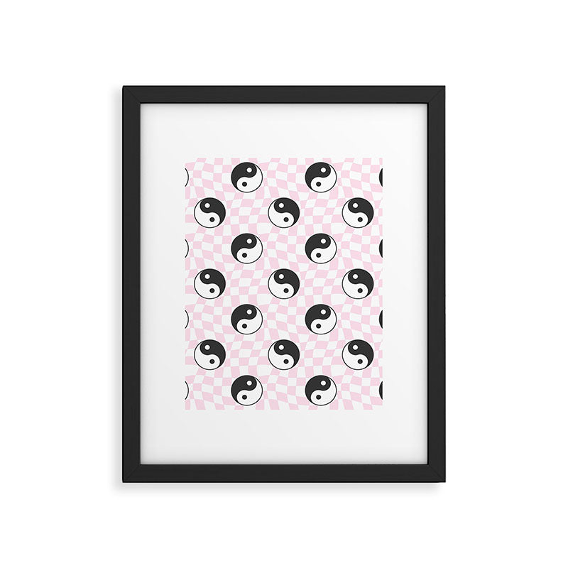 Yin yang checkered pattern Framed Art Print Gallery Image 6