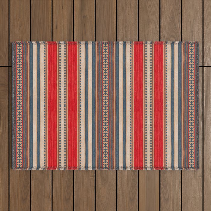 Bohemian Tapestry: Timeless Moroccan Heritage Fabrics Outdoor Rug Gallery Image 1