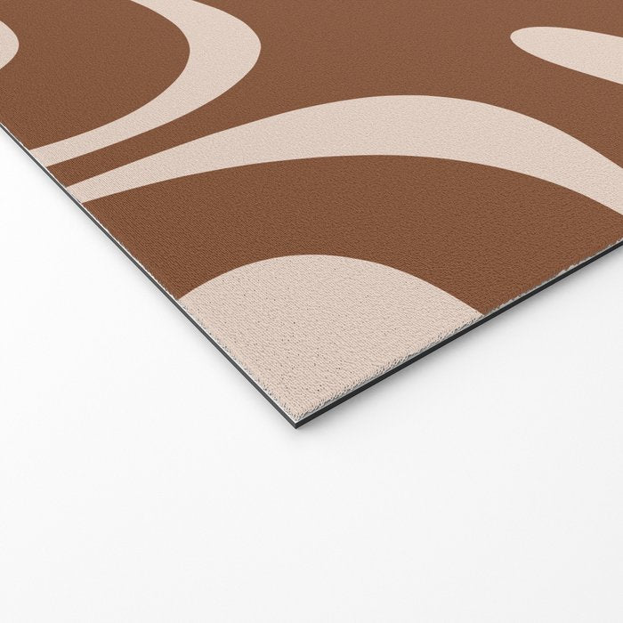 Modern Retro Liquid Swirl Fluid Abstract Pattern in Brown Welcome Mat Gallery Image 2