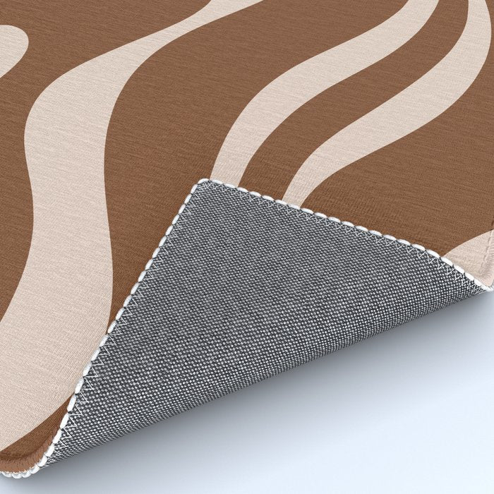 Modern Retro Liquid Swirl Fluid Abstract Pattern in Brown Rug Gallery Image 4