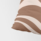 Modern Retro Liquid Swirl Fluid Abstract Pattern in Brown Pillow Sham Gallery Image 4