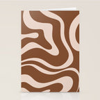 Modern Retro Liquid Swirl Fluid Abstract Pattern in Brown Stationery Card Gallery Image 2