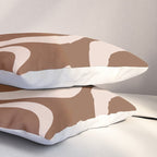 Modern Retro Liquid Swirl Fluid Abstract Pattern in Brown Pillow Sham Gallery Image 3